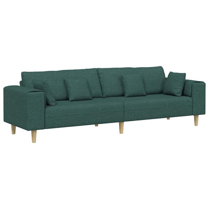 Divano con cuscino Verde Scuro 250 x 77 x 76 cm Tessuto
