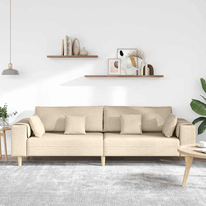 Divano con cuscino Crema 250 x 77 x 76 cm Tessuto
