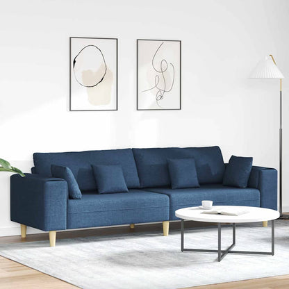 Divano con cuscino Blu 250 x 77 x 76 cm Tessuto