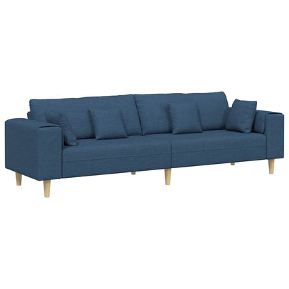 Divano con cuscino Blu 250 x 77 x 76 cm Tessuto