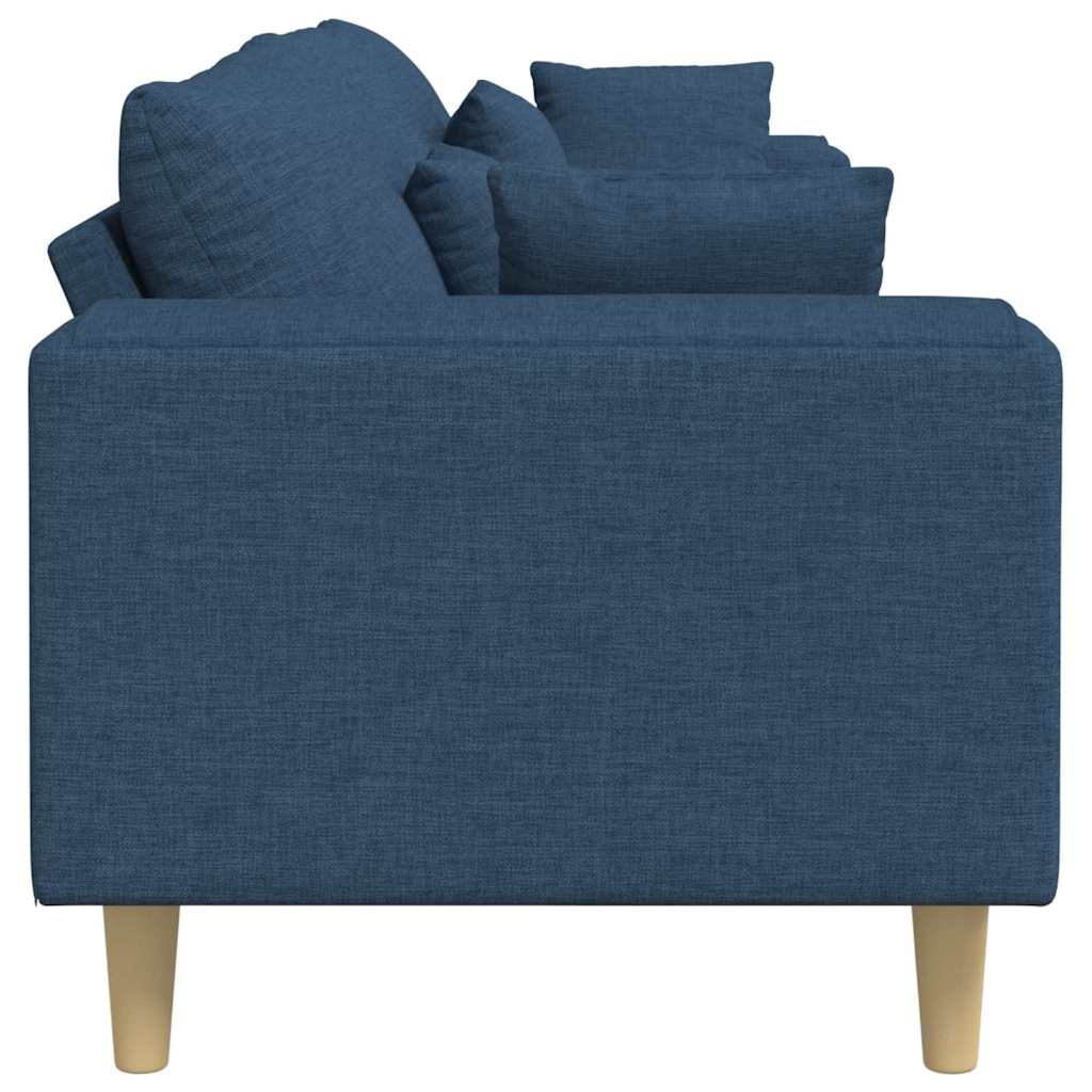 Divano con cuscino Blu 250 x 77 x 76 cm Tessuto