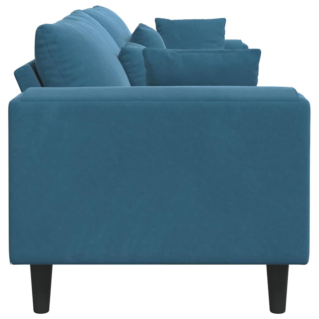 Divano con cuscino Blu 250 x 77 x 76 cm Velluto