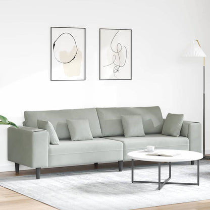 Divano con cuscino Grigio chiaro 250 x 77 x 76 cm Velluto