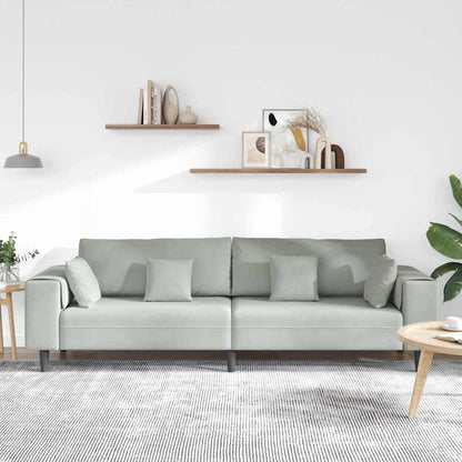 Divano con cuscino Grigio chiaro 250 x 77 x 76 cm Velluto