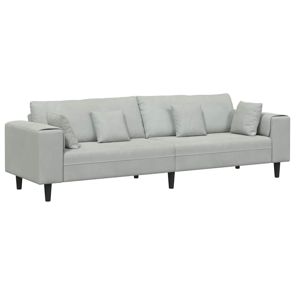 Divano con cuscino Grigio chiaro 250 x 77 x 76 cm Velluto