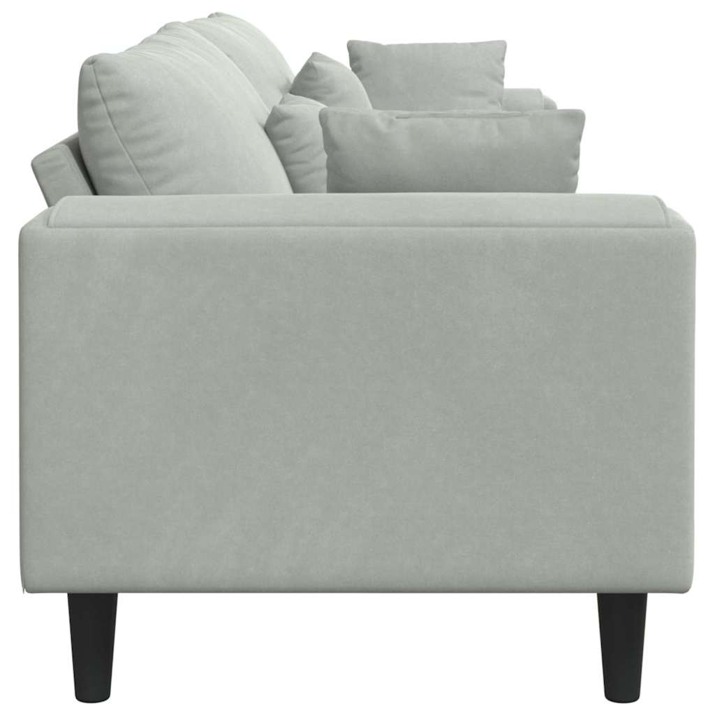 Divano con cuscino Grigio chiaro 250 x 77 x 76 cm Velluto