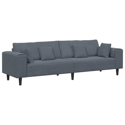 Divano con cuscino Grigio scuro 250 x 77 x 76 cm Velluto