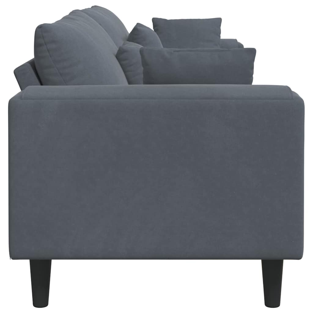 Divano con cuscino Grigio scuro 250 x 77 x 76 cm Velluto