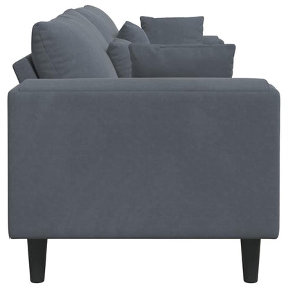 Divano con cuscino Grigio scuro 250 x 77 x 76 cm Velluto