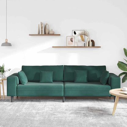 Divano con cuscino Verde Scuro 250 x 77 x 76 cm Velluto