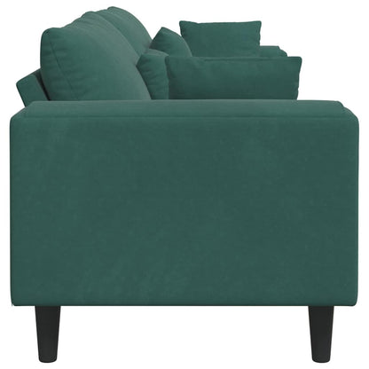 Divano con cuscino Verde Scuro 250 x 77 x 76 cm Velluto