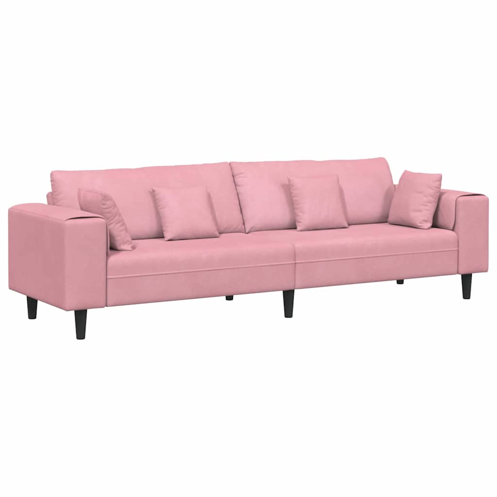 Divano con cuscino Rosa 250 x 77 x 76 cm Velluto