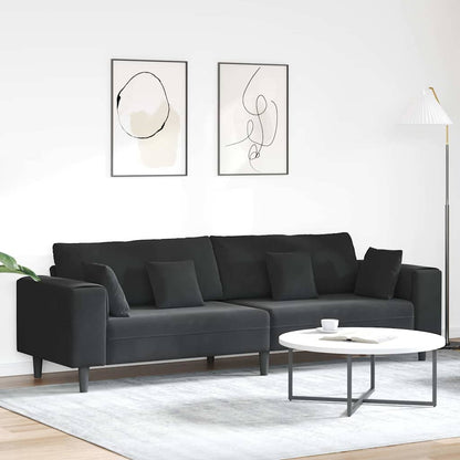Divano con cuscino Nero 250 x 77 x 76 cm Velluto