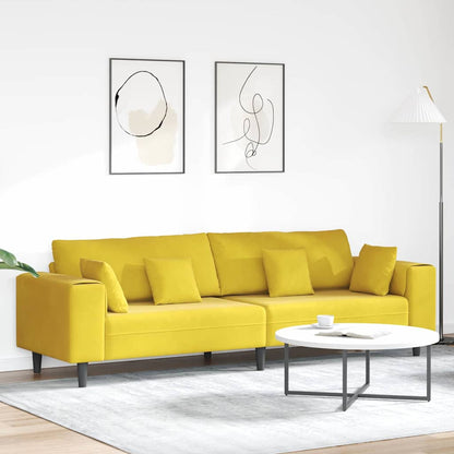 Divano con cuscino Giallo 250 x 77 x 76 cm Velluto