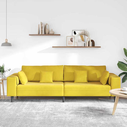Divano con cuscino Giallo 250 x 77 x 76 cm Velluto