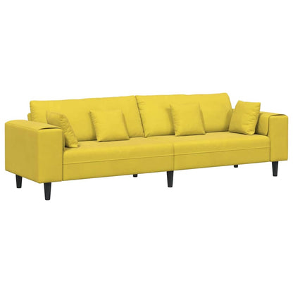 Divano con cuscino Giallo 250 x 77 x 76 cm Velluto
