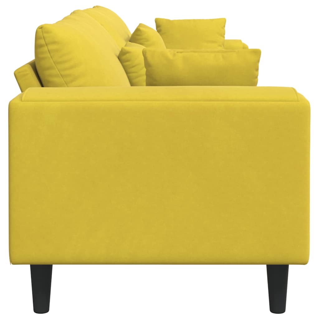 Divano con cuscino Giallo 250 x 77 x 76 cm Velluto