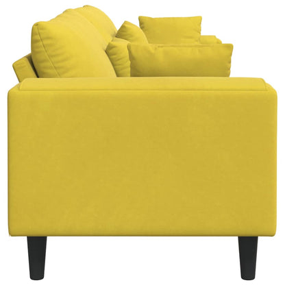 Divano con cuscino Giallo 250 x 77 x 76 cm Velluto