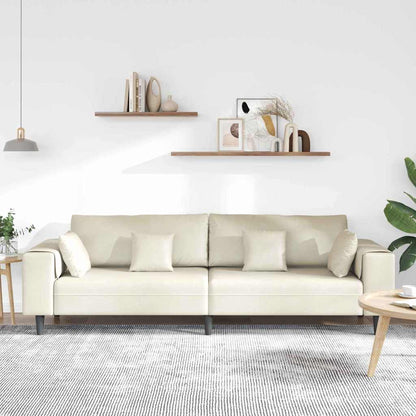 Divano con cuscino Crema 250 x 77 x 76 cm Velluto