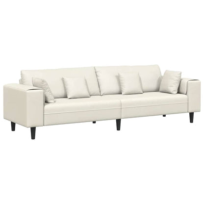 Divano con cuscino Crema 250 x 77 x 76 cm Velluto
