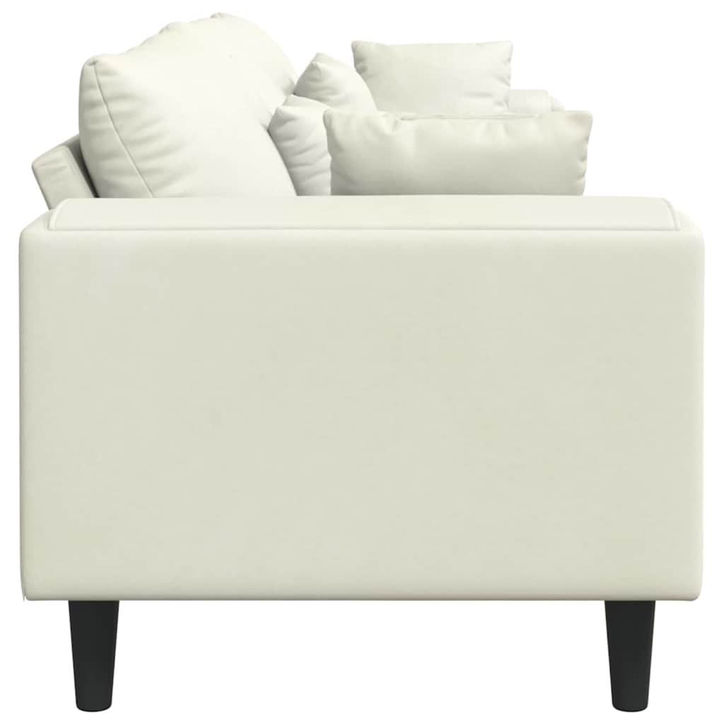 Divano con cuscino Crema 250 x 77 x 76 cm Velluto