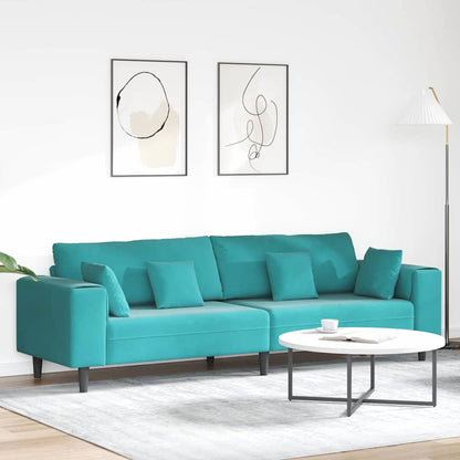 Divano con cuscino Turchese 250 x 77 x 76 cm Velluto