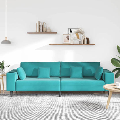 Divano con cuscino Turchese 250 x 77 x 76 cm Velluto