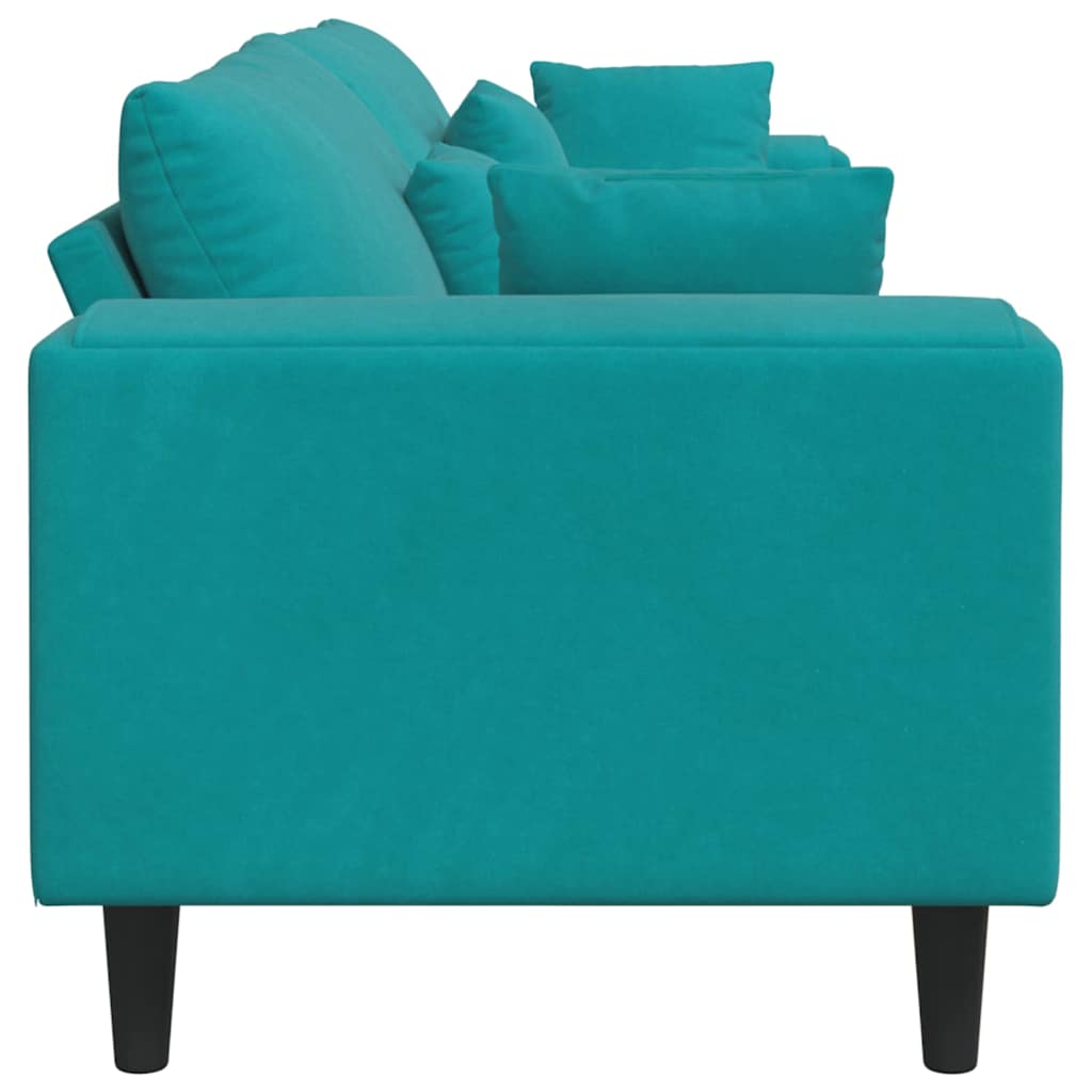 Divano con cuscino Turchese 250 x 77 x 76 cm Velluto