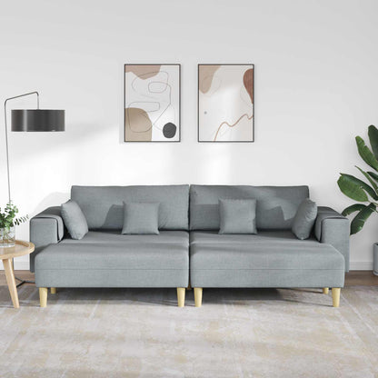 Divano con cuscino 3 pcs Grigio chiaro Tessuto