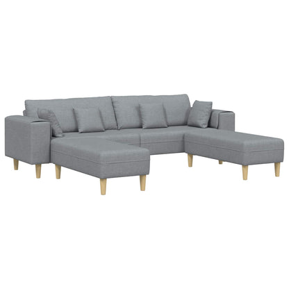 Divano con cuscino 3 pcs Grigio chiaro Tessuto