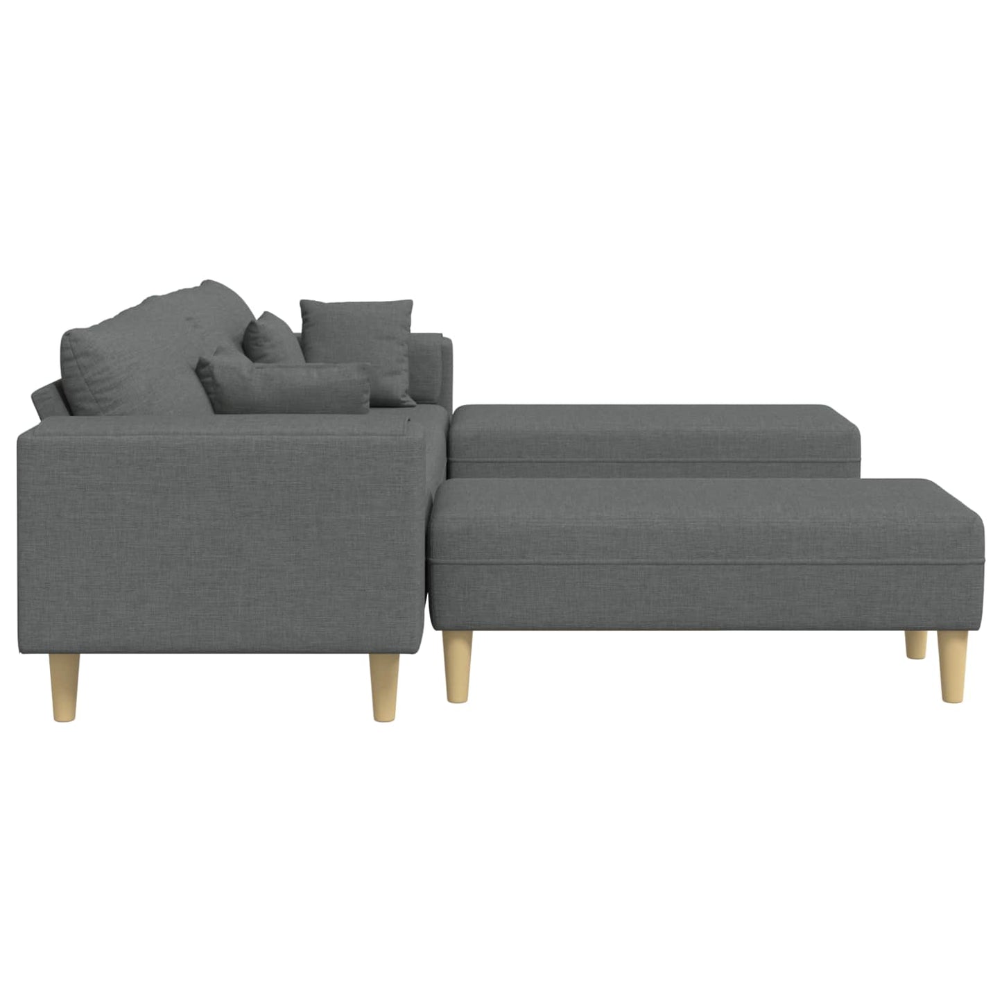 Divano con cuscino 3 pcs Grigio scuro Tessuto