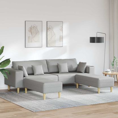 Divano con cuscino 3 pcs Grigio Nuvola Tessuto