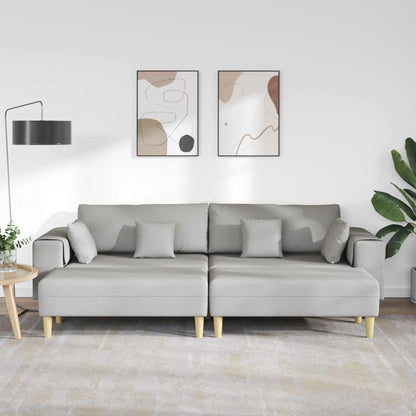 Divano con cuscino 3 pcs Grigio Nuvola Tessuto