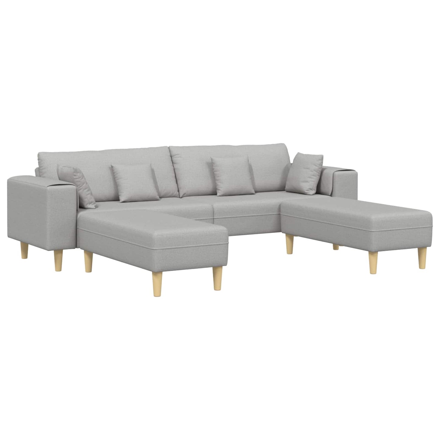 Divano con cuscino 3 pcs Grigio Nuvola Tessuto