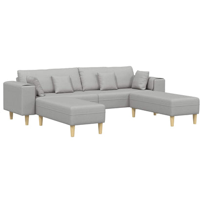 Divano con cuscino 3 pcs Grigio Nuvola Tessuto