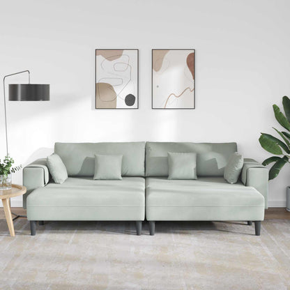 Divano con cuscino 3 pcs Grigio chiaro Velluto
