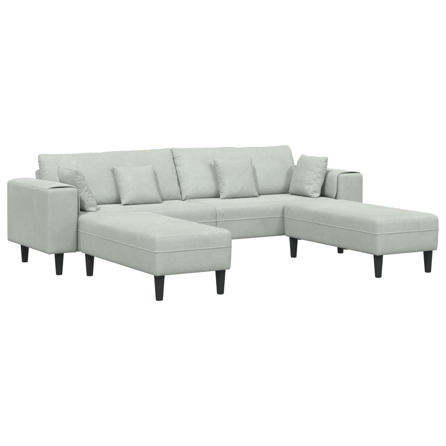 Divano con cuscino 3 pcs Grigio chiaro Velluto
