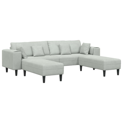 Divano con cuscino 3 pcs Grigio chiaro Velluto
