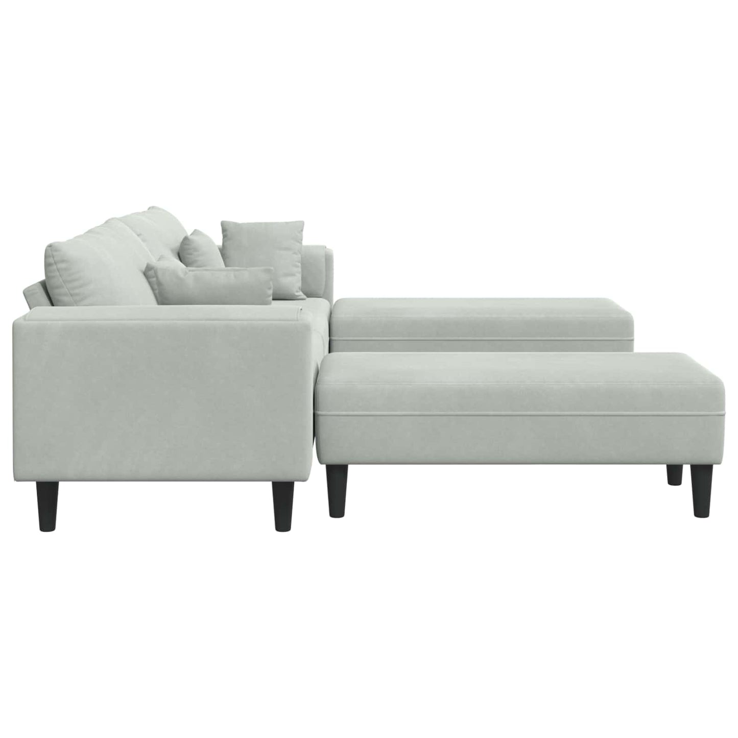 Divano con cuscino 3 pcs Grigio chiaro Velluto
