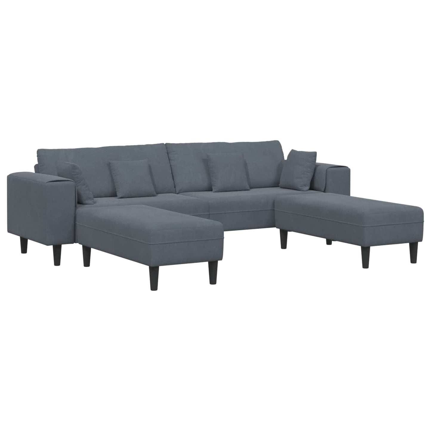Divano con cuscino 3 pcs Grigio scuro Velluto