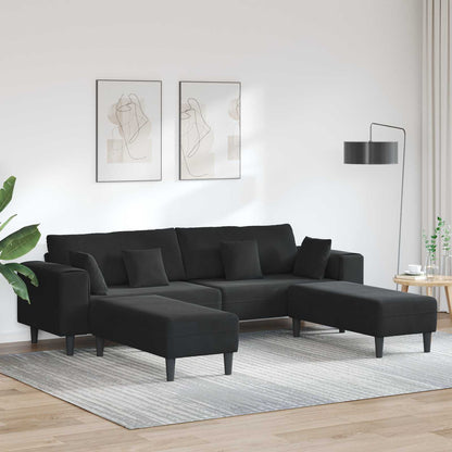 Divano con cuscino 3 pcs Nero Velluto