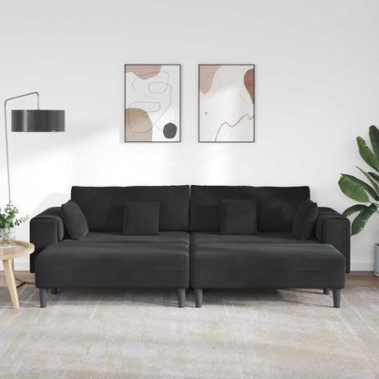 Divano con cuscino 3 pcs Nero Velluto