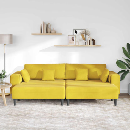 Divano con cuscino 3 pcs Giallo Velluto