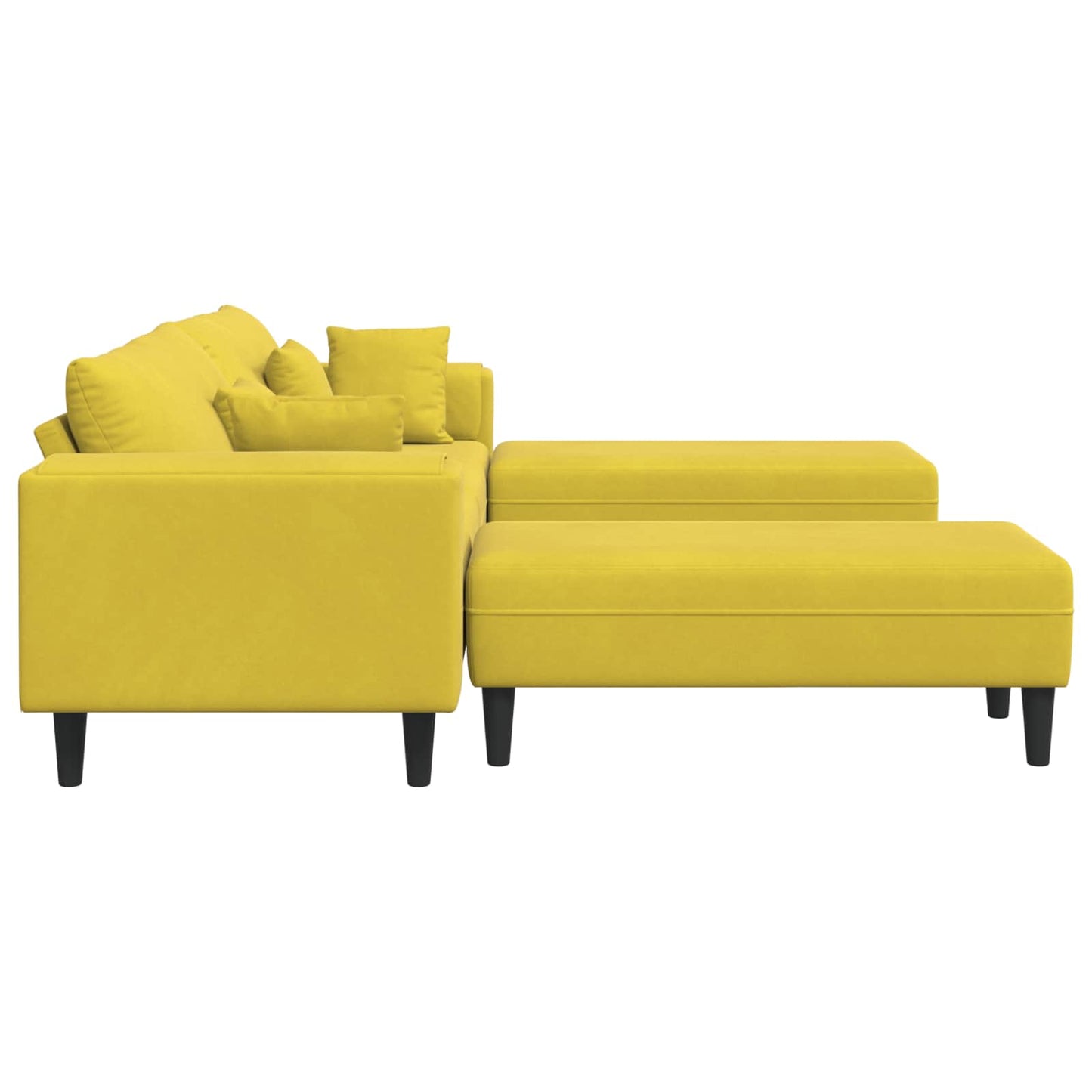 Divano con cuscino 3 pcs Giallo Velluto