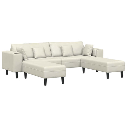Divano con cuscino 3 pcs Crema Velluto