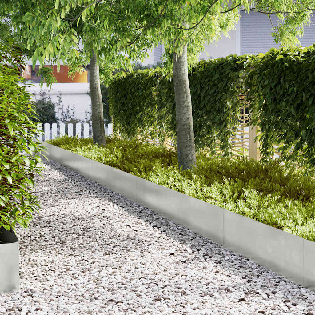 Bordura per Prato 30 pcs Argento 100 x 0.05 x 20 cm