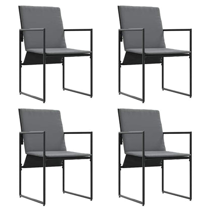 Set da Pranzo per Giardino 5 pcs Nero Acciaio