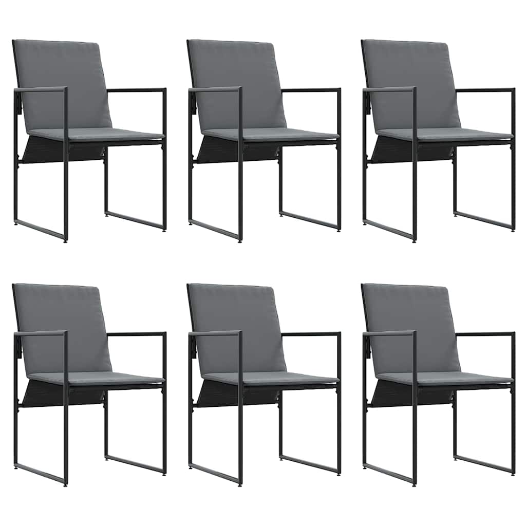 Set da Pranzo per Giardino 7 pcs Nero Acciaio