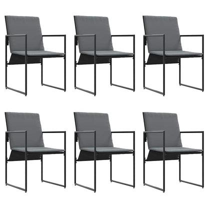 Set da Pranzo per Giardino 7 pcs Nero Acciaio