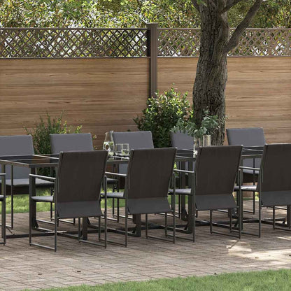 Set da Pranzo per Giardino 13 pcs Nero Acciaio